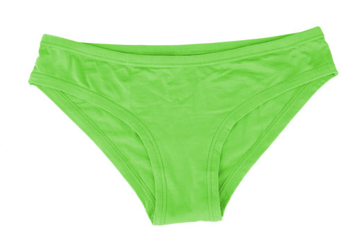 Green panties, isolated on white