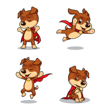 Superhero Puppy Dog 02. Vector EPS8 file.