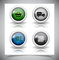 abstract glass buttons. EPS10 file.