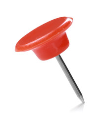 close up of a circle red pushpin