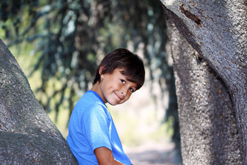 Young boy in nature series