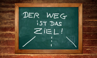 Kreidetafel - Weg Ziel