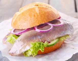 Foto op Canvas Seafood burger © exclusive-design