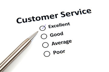 Obraz premium customer service survey with checkbox