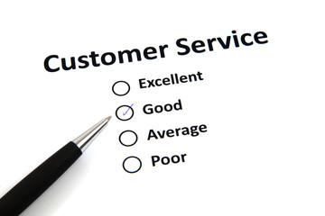 customer service survey with checkbox
