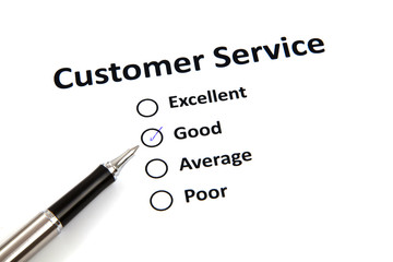 customer service survey with checkbox
