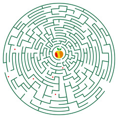 Round maze with apple (Green)