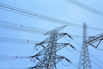 Power tower with skyline