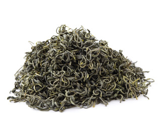 Chinese green tea isolated on white background