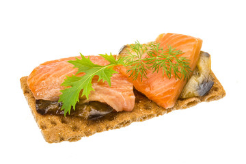 Toast with salmon
