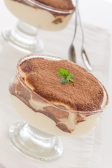 Dessert tiramisu with amaretto.