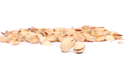 Two pistachios and peel.