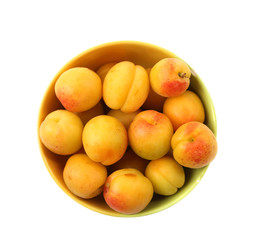 fresh apricot on a bowl