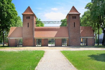 Gate and entrance to airship port in Potsdam