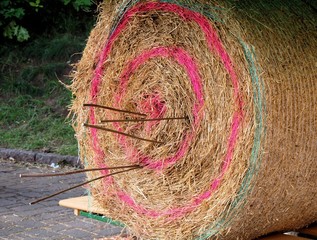 Zielscheibe aus Stroh