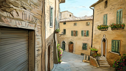 Rue en Toscane - illustration
