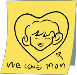 Hand draw cartoon on paper note