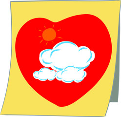 Hand draw cartoon on paper note