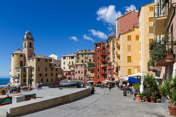 Fototapeta na wymiar Widok Camogli, Genova Włochy