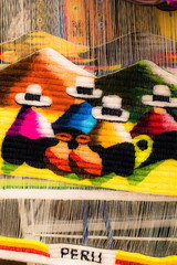 Colorful Fabric at market in Peru, South America