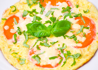 Omelet with tomatoes