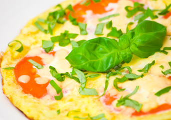 Omelet with tomatoes