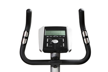 Close up of gym bicycle machine monitor