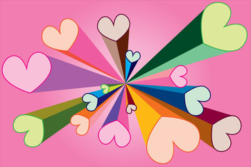 Colorful hearts