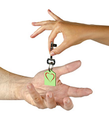 Gift of key with heart