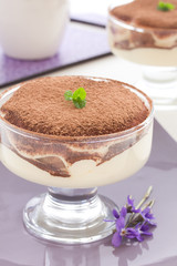 Dessert tiramisu with amaretto.