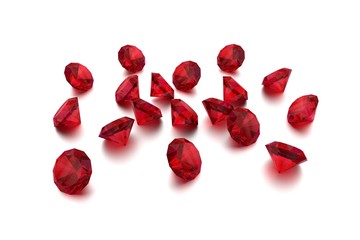 3D Rubys - 18 Red Gems