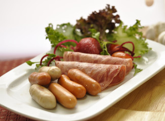 Hams and sausage