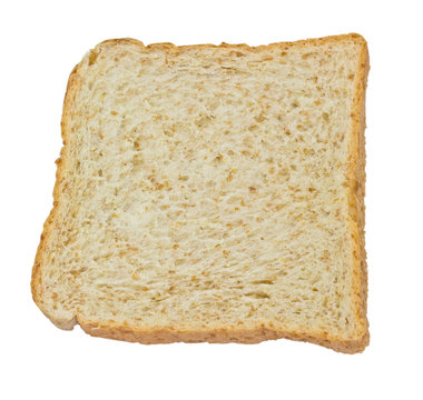 slices of bread on a white background
