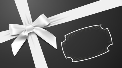 White bow on a black background