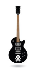 Electric guitar with skull vector