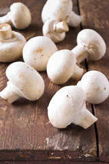 Bunch of fresh white mushrooms