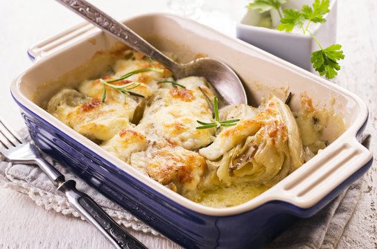 Chicoree mit K&auml;se &uuml;berbacken