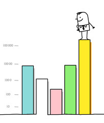 businessman & statistics chart 