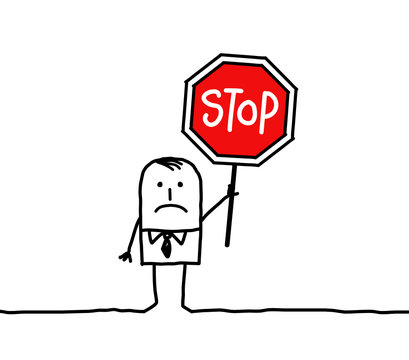 man & stop