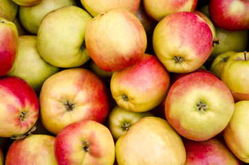 Fototapeta na wymiar Bunch of appetizing red apples