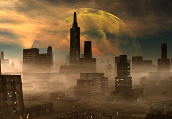 Futuristic Alien City - Computer Artwork © diversepixel