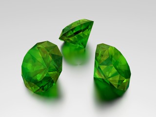 3D Emerald - 3 Green Gems