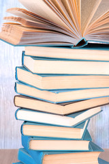 Spiral books on bright  background