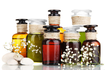 Medicine bottles isolated on white