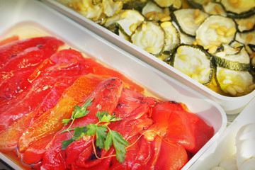 Stewed peppers and zucchini