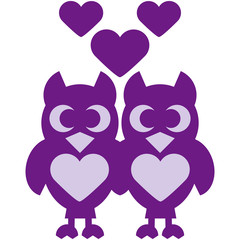 Fototapeta premium Cute Owls In Love