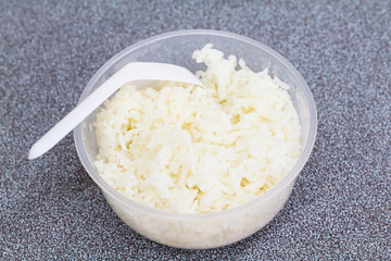 Rice in the cup.