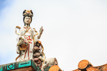 Isolated Angel on roof