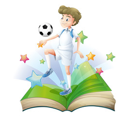 A book with a male football player