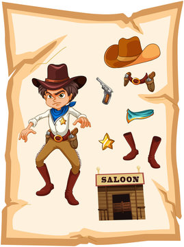 A poster with an angry cowboy